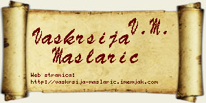 Vaskrsija Maslarić vizit kartica